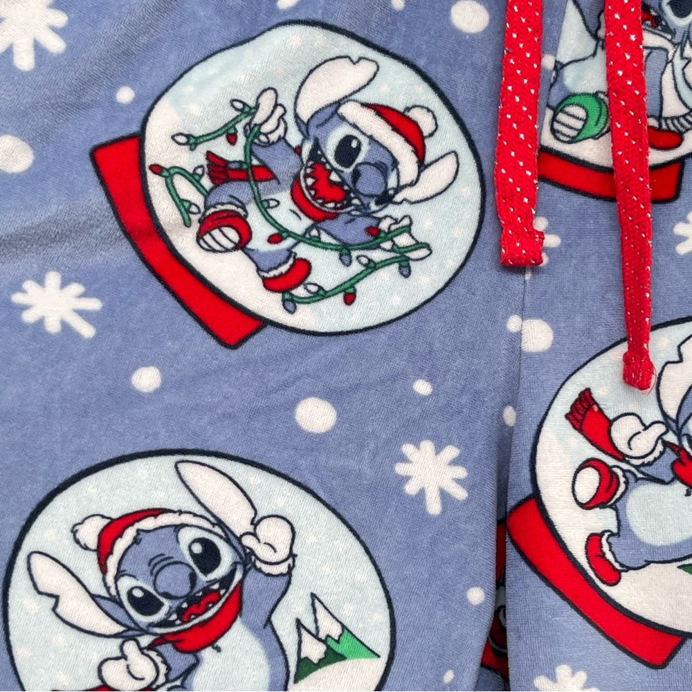 Disney Stitch Christmas Pajama Pants Women Small Fleece Jogger with Pockets - Picture 11 of 12